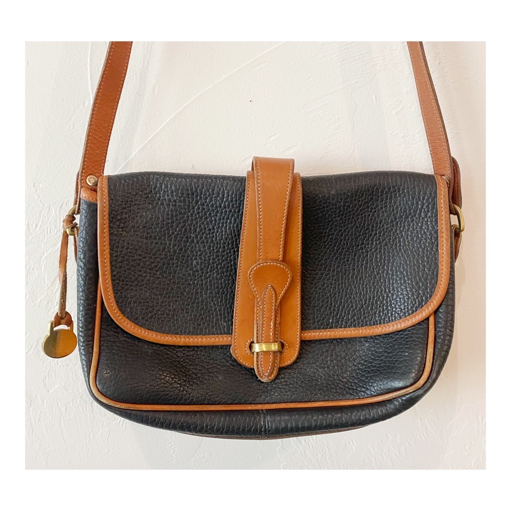 Vintage Dooney & Bourke Equestrian crossbody all weather leather purse pebbled